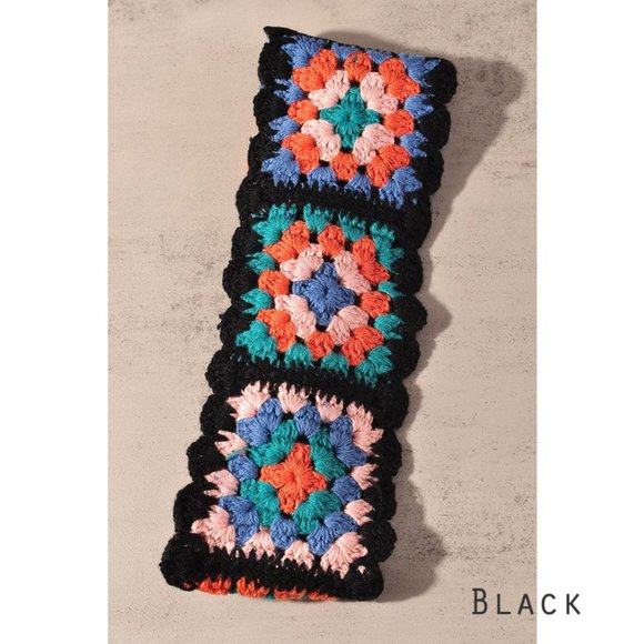 NEW Floral Patchwork Crochet Knit 100% Cotton Soft Hair Accent Headband Hairband - Picture 8 of 13